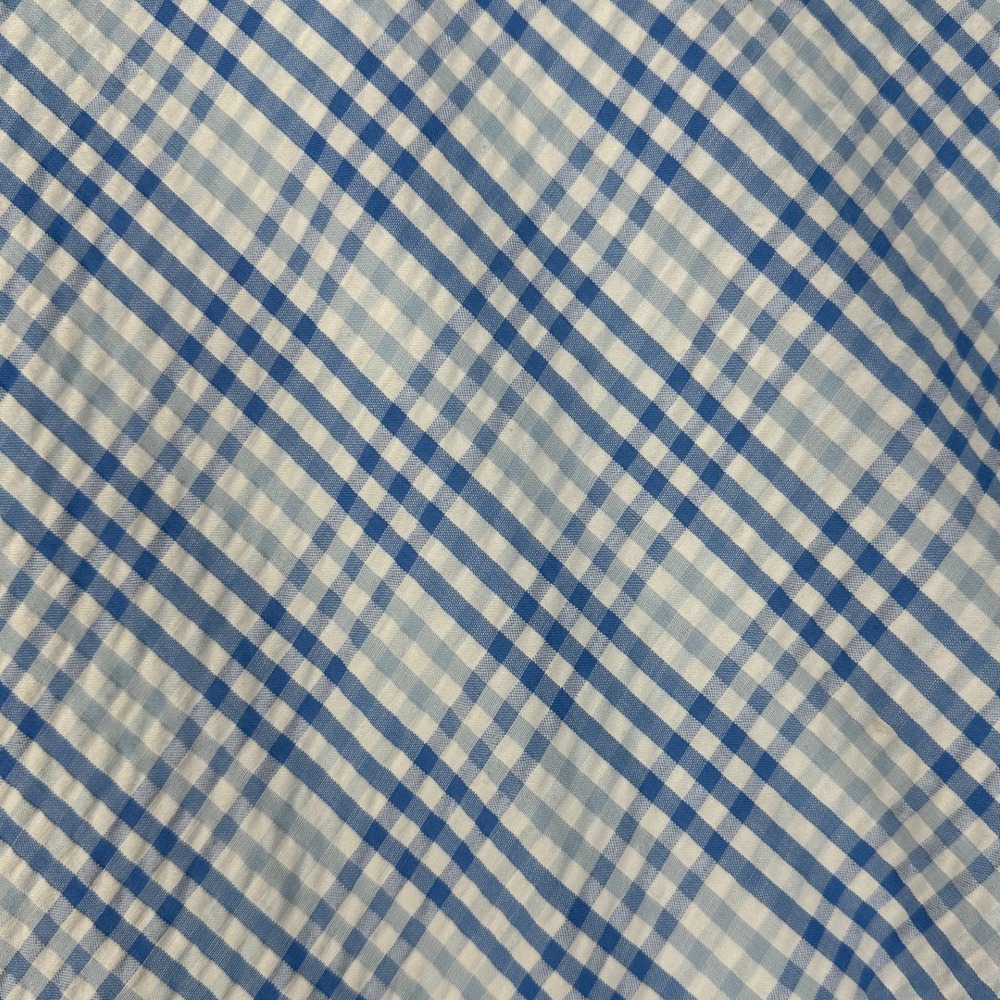 Anne Klein Seersucker Plaid‎ Midi Dress size 12 Blue/White - Picture 4 of 8